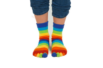 legs in striped socks
