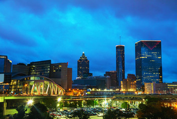 Downtown Atlanta at night time