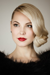 Fototapeta premium Retro portrait of a beautiful woman