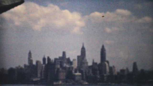 New York Skyline From Tour Boat-1940 Vintage 8mm film