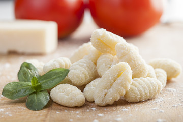 Uncooked freh gnocchi