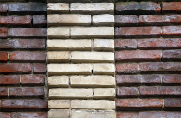 old red and white brick wall