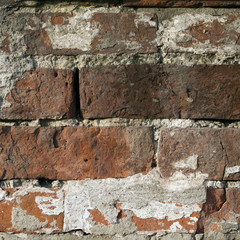 fragment of old brick wall