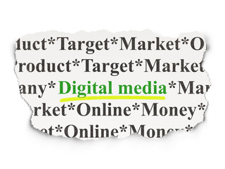 Marketing concept: Digital Media on Paper background