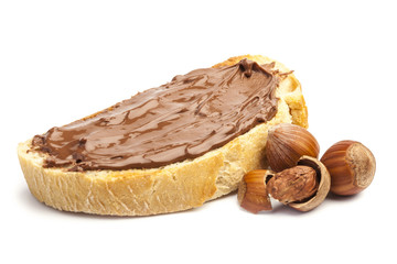 Bread with chocolate cream