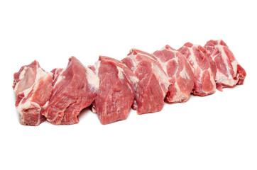 Slices of fresh raw meat