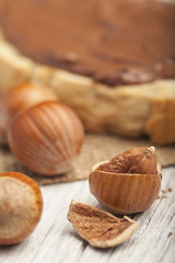 Bread with chocolate cream