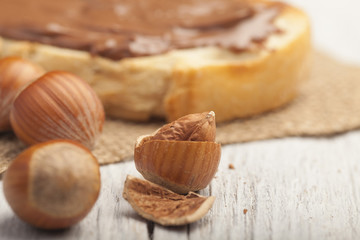 Bread with chocolate cream