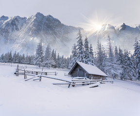Old farm in the mountains.