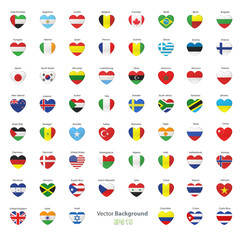 Set of flags heart