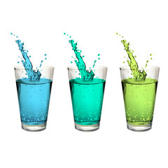 Colorful splash water glass