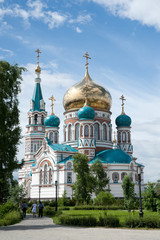 Fototapeta na wymiar Orthodox Church in Omsk. Russia