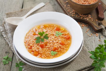 Lentil soup with vegetables
