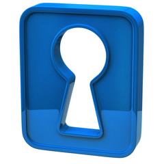 Blue key hole icon