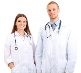 Fototapeta premium Medical workers isolated on white