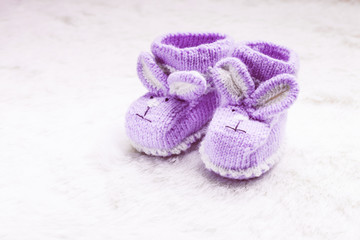 Knitted baby booties