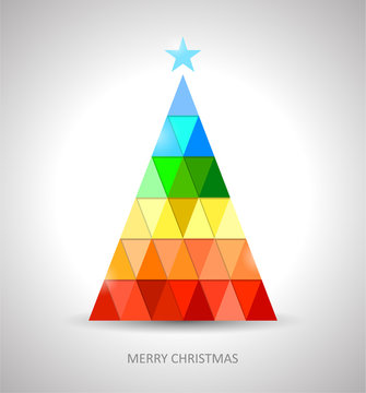 Original christmas tree design in rainbow colors