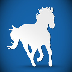 Vector greeting card with silhouette horse