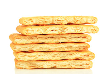 Delicious crackers isolated on white