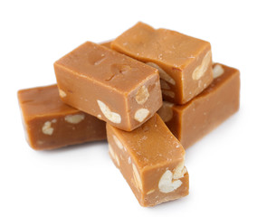Many toffee isolated on white