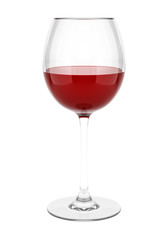 glass of red wine isolated on white background