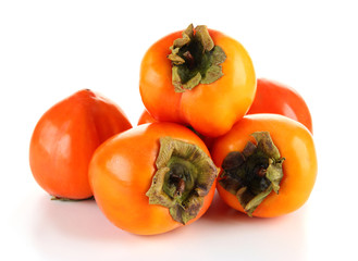 Ripe persimmons isolated on white