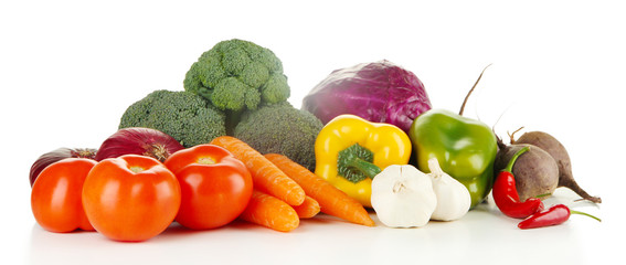 Composition of different vegetables isolated on white