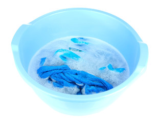 Soaking things in bowl isolated on white