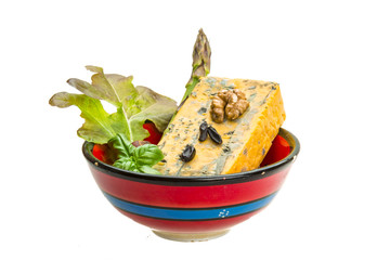 Gold cheese with mould