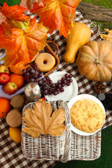 Outdoors picnic close up