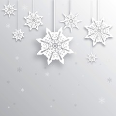 Fototapeta premium Christmas greeting with decorative snowflake