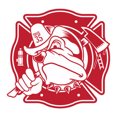 firefighter bulldog