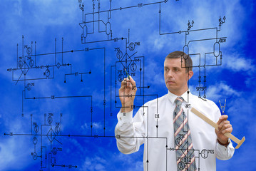 Engineer.Designing engineering industrial