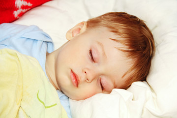 baby in bed.