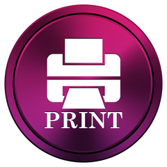 Printer with word PRINT icon