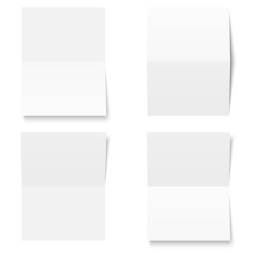 Set leere Papierblätter - weiß geknickt
