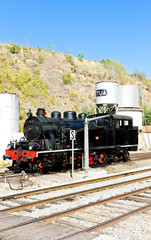 steam locomotive at railway station in Tua, Douro Valley, Portug