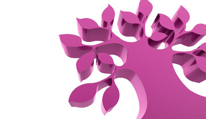 Pink abstract tree concept rendered