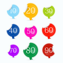 Vector sale and discount icons in shiny colours