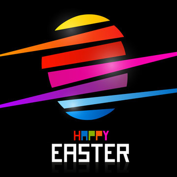 Abstract Vector Easter egg on black background