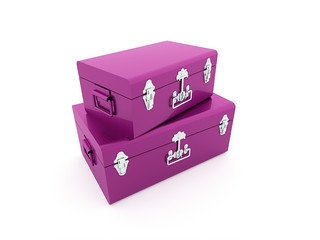 Two pink suitcases rendered and isolated