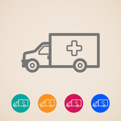 vector ambulance car icons