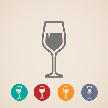 vector wineglass icons
