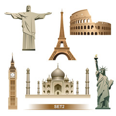 World Landmark icon set