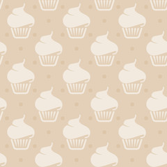 seamless background with cupcakes