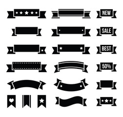 Obraz premium Retro ribbons, vintage bookmarks set - vector