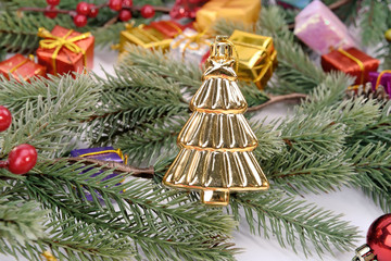 golden Christmas tree