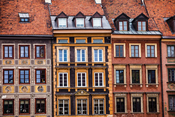 Fototapeta na wymiar Traditional architecture in Warsaw, Poland