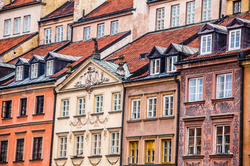 Fototapeta premium Traditional architecture in Warsaw, Poland