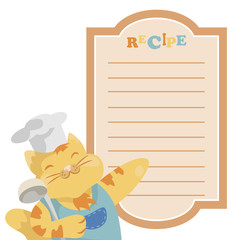 cook Cat with the frame for a recipe (vector)